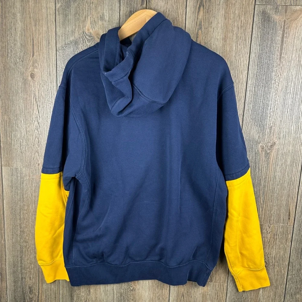 Nike West Virginia Mountaineers Hoodie Mens Medium Navy Gold WVU Colorblock